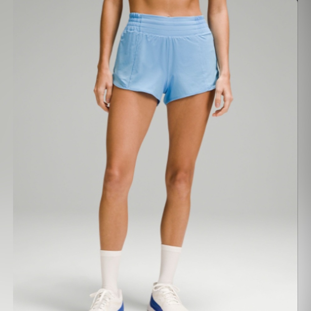 Lululemon Hotty Hot High-Rise Lined Shorts 2.5” in Aero Blue
